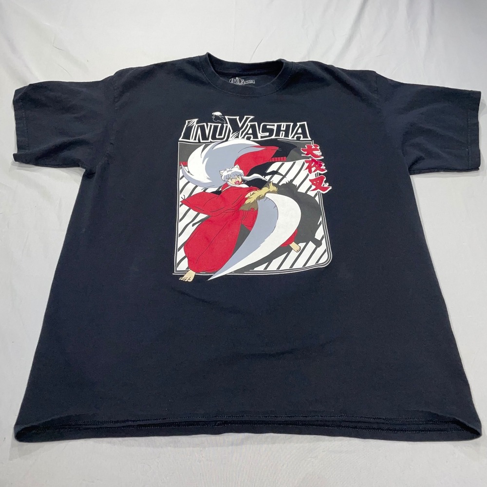Inuyasha Anime Graphic T-Shirt Mens XL Black 2009 Rumiko Takahashi Shogakukan